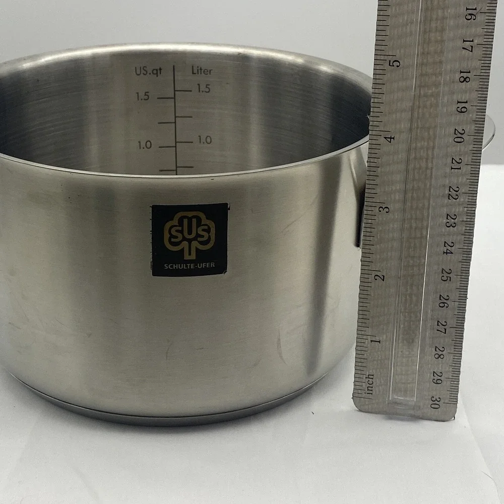 SCHULTE-UFER Stainless Steel 18/10 Silver 1.5 qt / Liter Measuring Pot JH1110‎